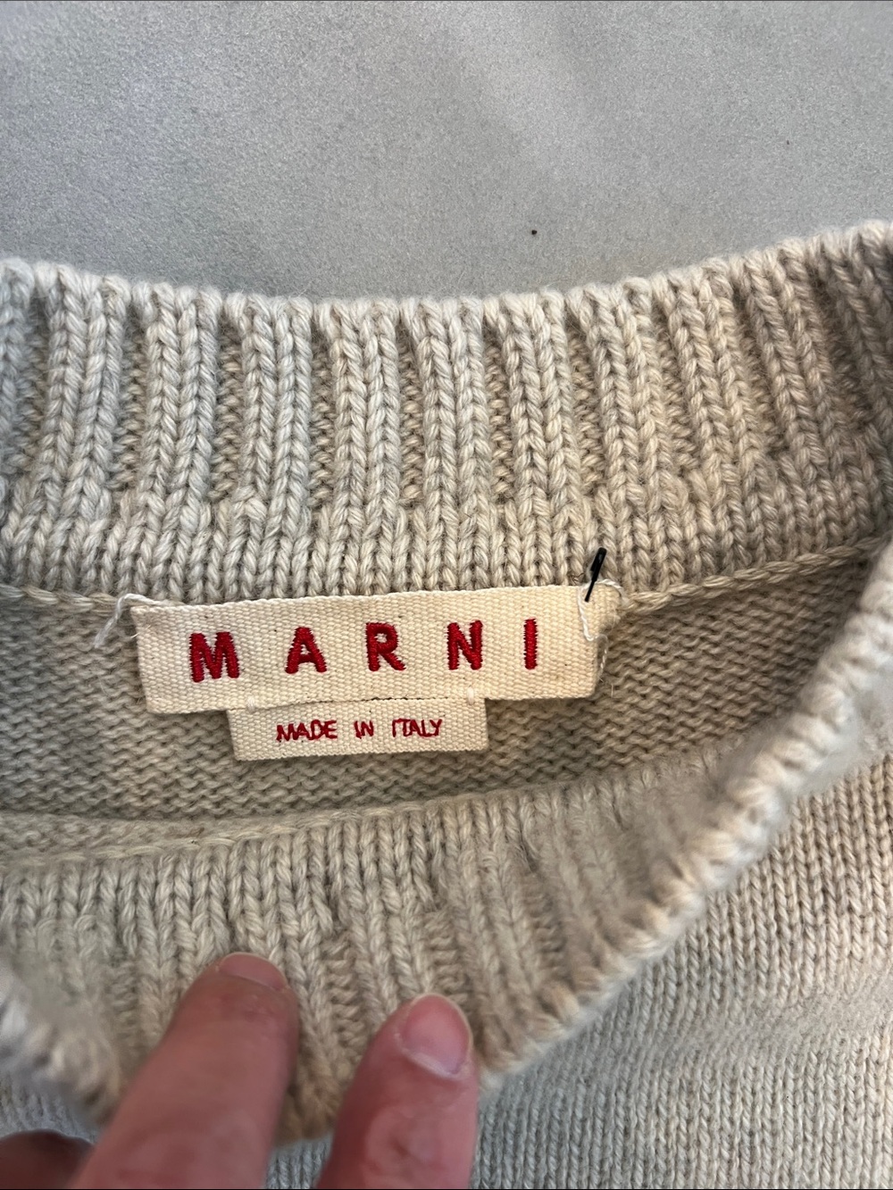 Marni Stone Beige Short-Sleeve Turtleneck Sweater - Picture 4 of 7